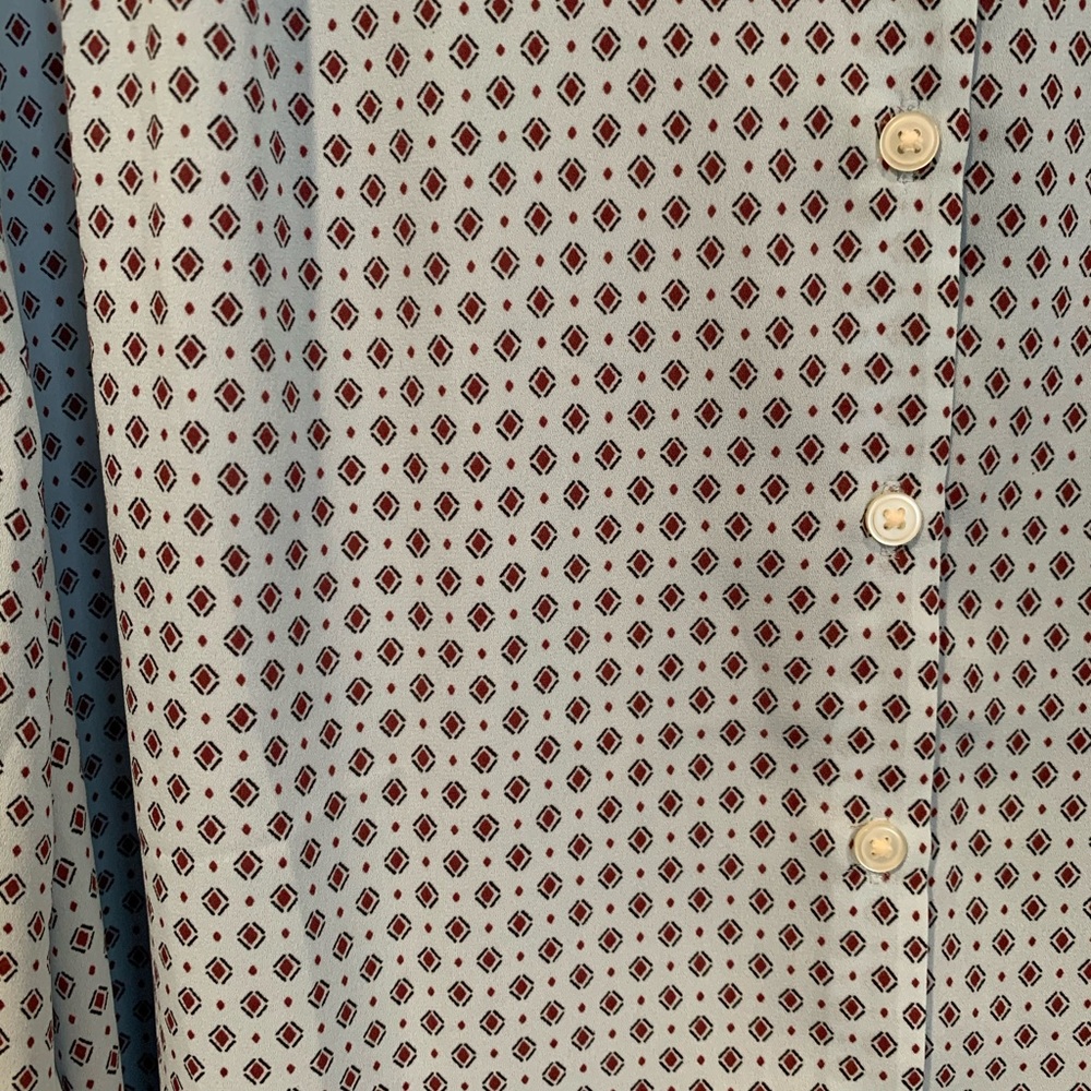 Loft light blue patterned button down - Picture 2 of 3